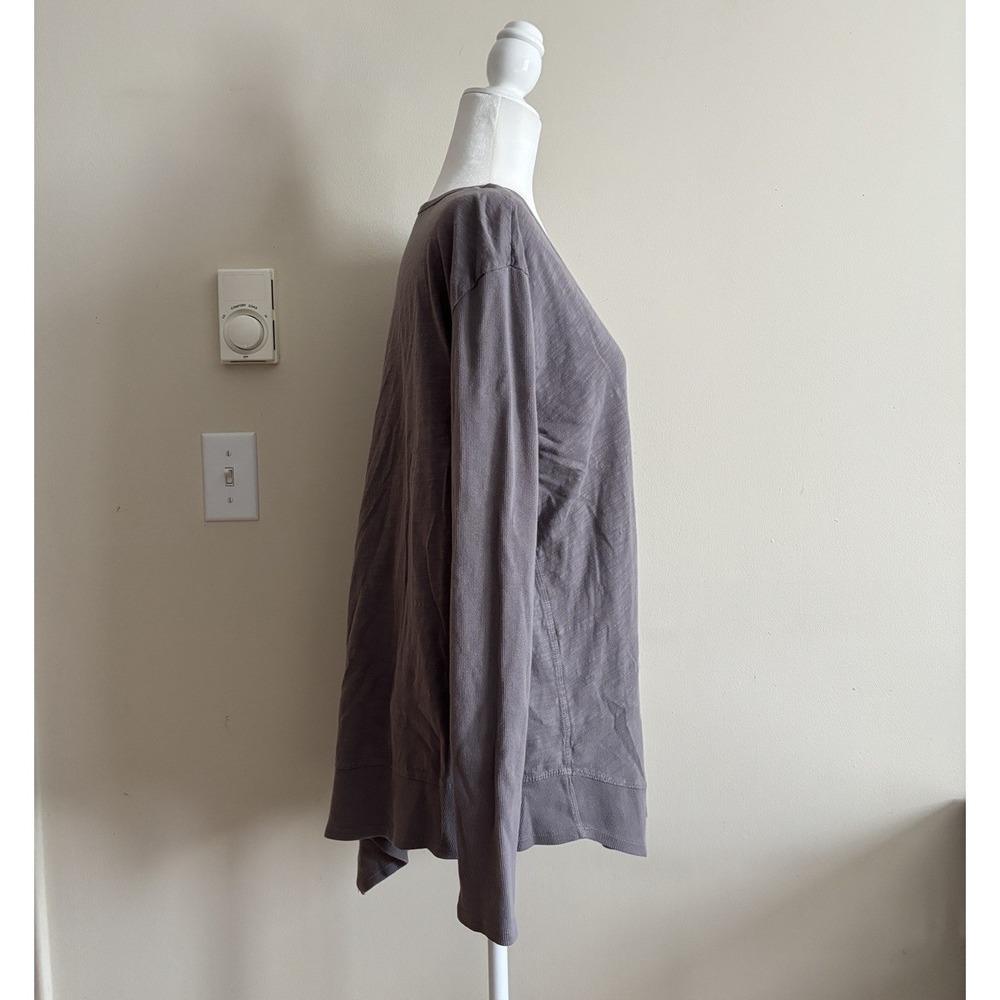 Y2K V Neck Long Sleeve Asymmetrical Top Fresh Produce Womens Medium Cotton Boho - Picture 2 of 6